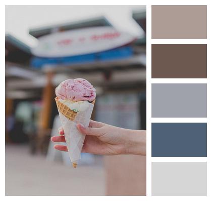 Cone Ice Cream Food Gray Dessert Gray Food Sweet Frozen Dessert Image